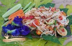 The Thai Food Name for Green Papaya Salad is Som Tam